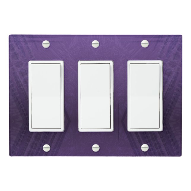 Acceptance | Violet Eclectic Boho Pattern Light Switch Cover (In Situ)