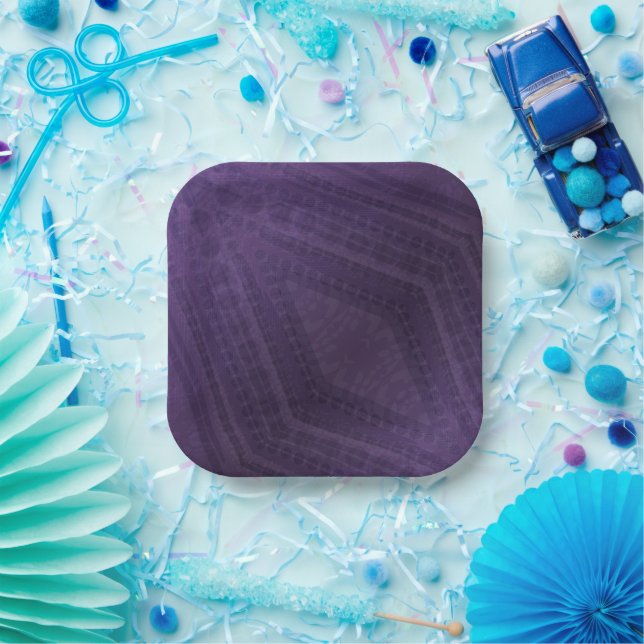 Acceptance | Violet Eclectic Boho Pattern Paper Plates (Party)