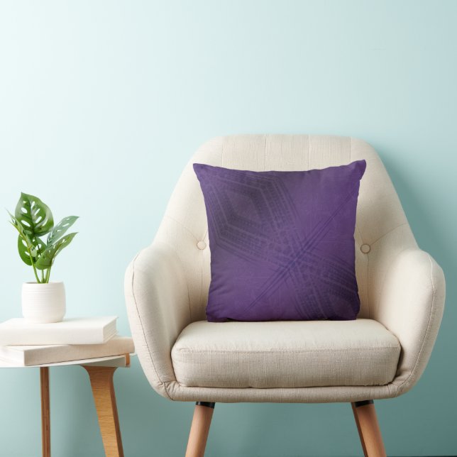 Acceptance | Violet Eclectic Boho Pattern Throw Pillow (Chair)