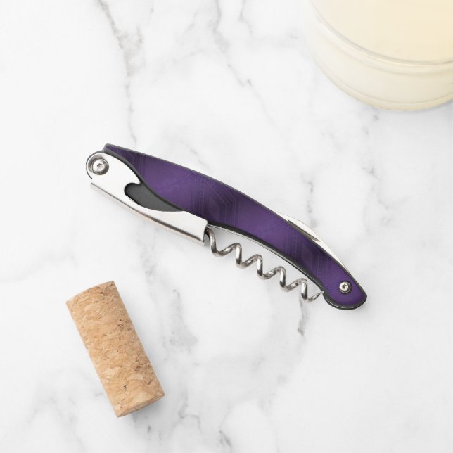 Acceptance | Violet Eclectic Boho Pattern Waiter's Corkscrew (Front)