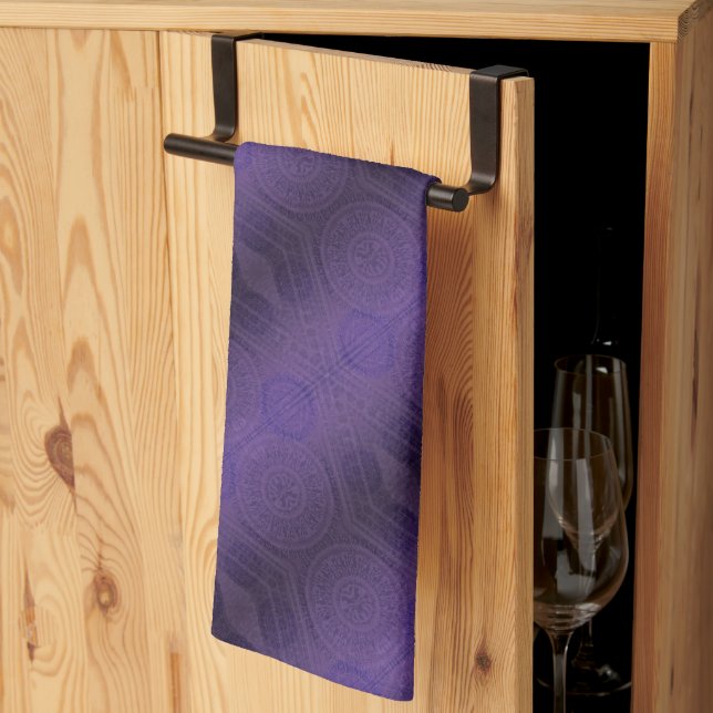 Acceptance | Violet Meditation Medallions Kitchen Towel (Thirds Fold)