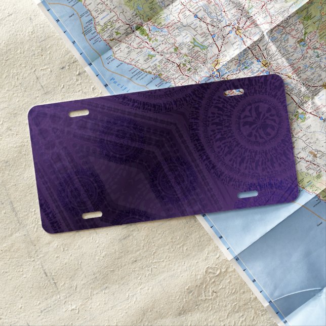 Acceptance | Violet Meditation Medallions License Plate (In Situ)