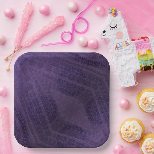 Acceptance | Violet Meditation Medallions Paper Plates (Party)