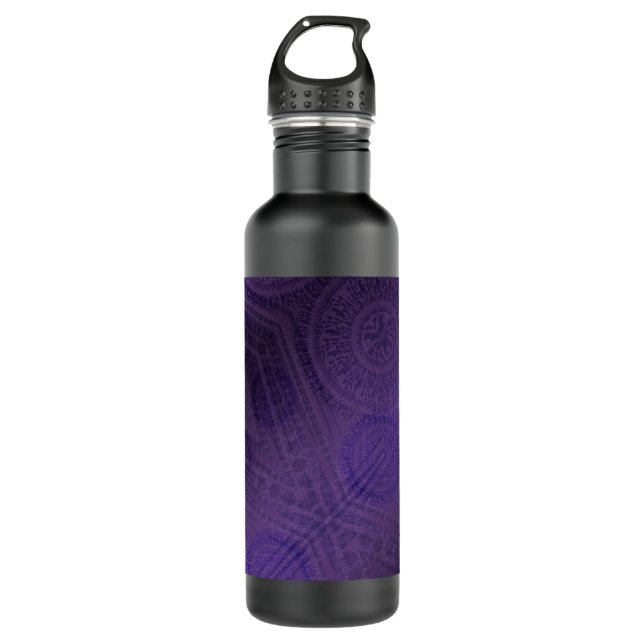 Acceptance | Violet Meditation Medallions Stainless Steel Water Bottle (Front)