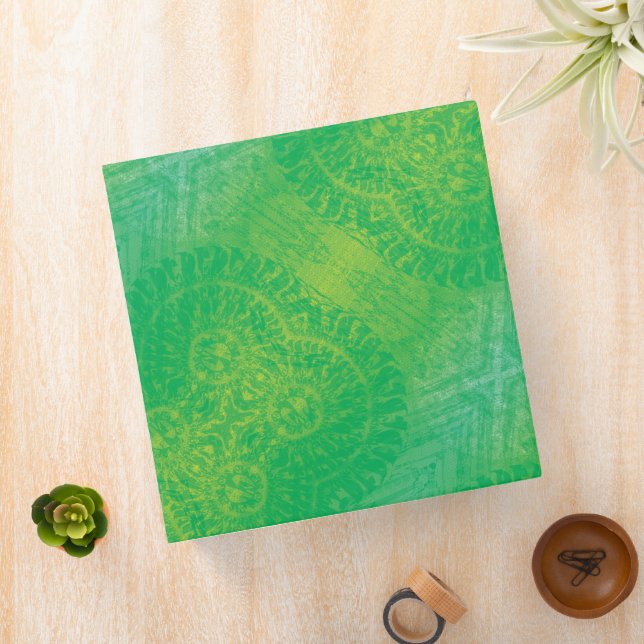 Acceptance | Yellow Green Blue Boho Medallions 3 Ring Binder (In Situ)