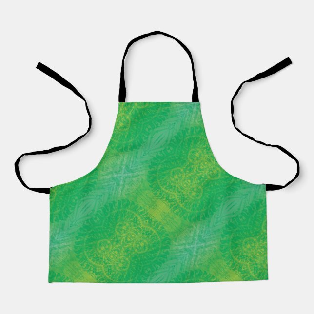 Acceptance | Yellow Green Blue Boho Medallions Apron (Front)