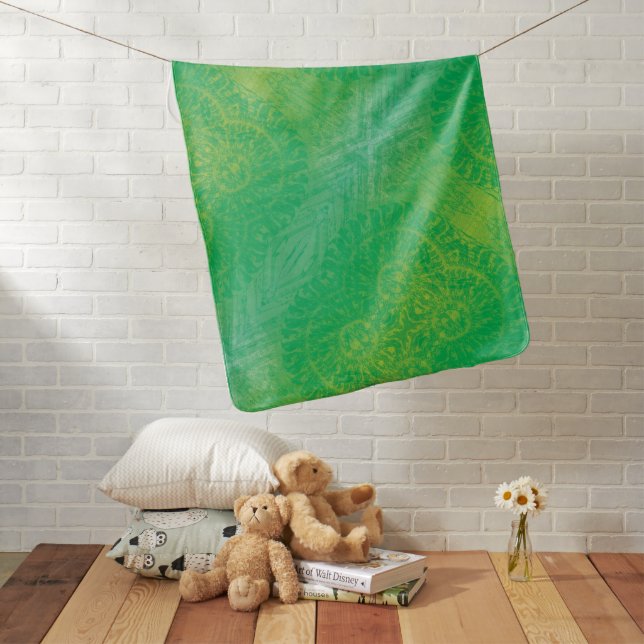 Acceptance | Yellow Green Blue Boho Medallions Baby Blanket (In Situ)