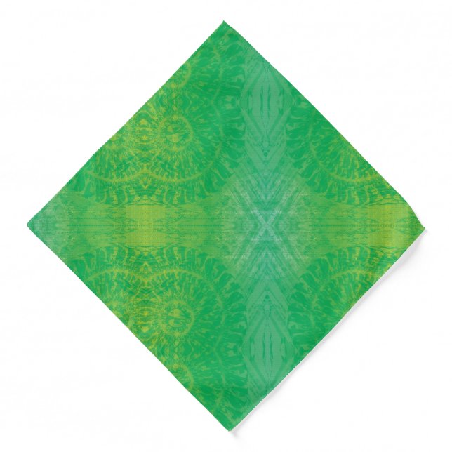 Acceptance | Yellow Green Blue Boho Medallions Bandana (Front)