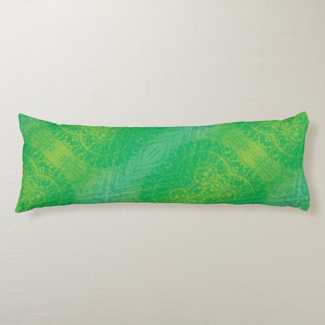 Acceptance | Yellow Green Blue Boho Medallions Body Pillow (Front)