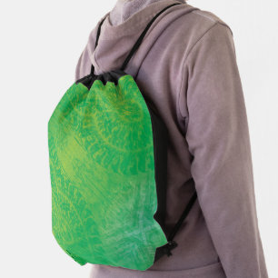 Acceptance   Yellow Green Blue Boho Medallions Drawstring Bag