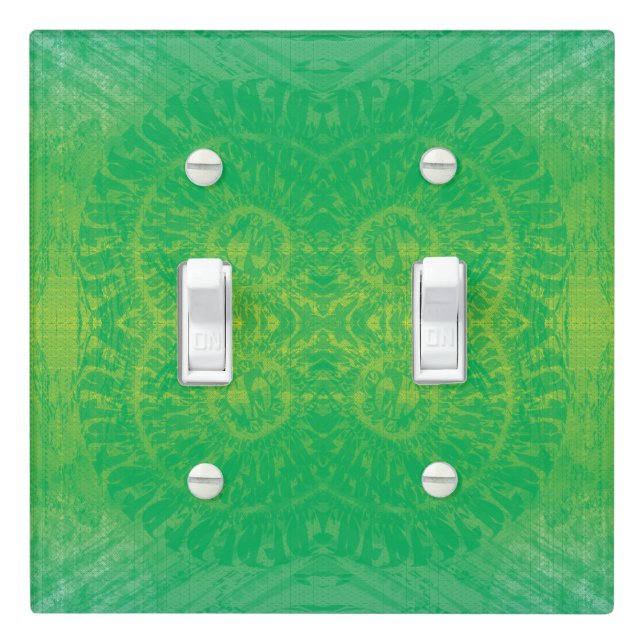 Acceptance | Yellow Green Blue Boho Medallions Light Switch Cover (In Situ)