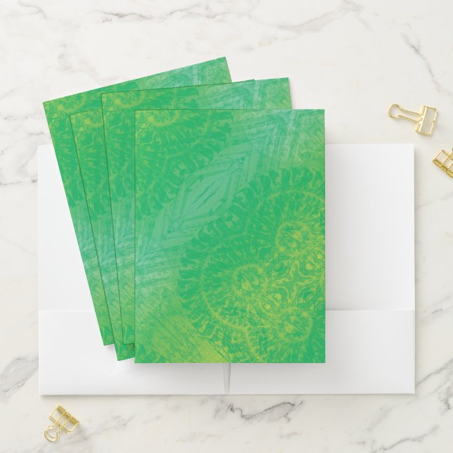 Acceptance | Yellow Green Blue Boho Medallions Pocket Folder (In Situ)