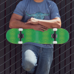 Acceptance Yellow Green Blue Boho Medallions Skateboard