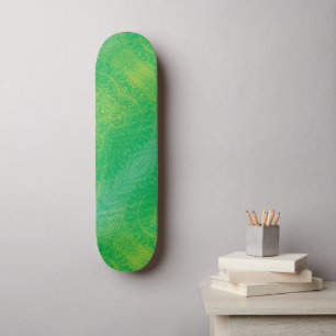 Acceptance Yellow Green Blue Boho Medallions Skateboard