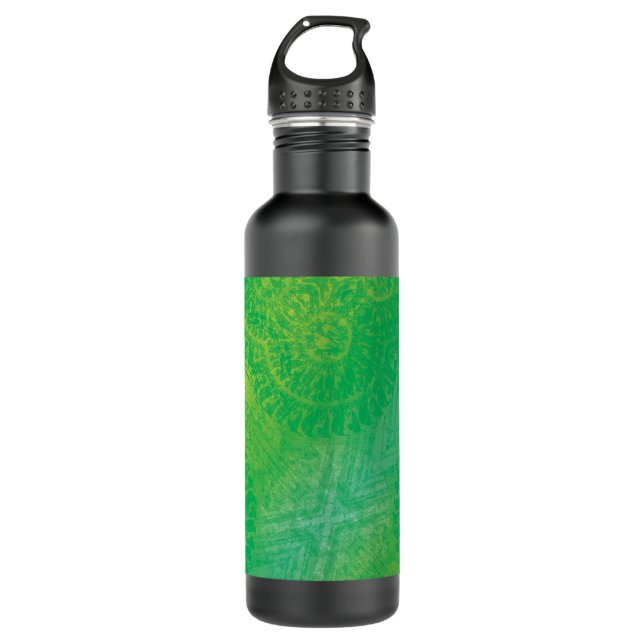 Acceptance | Yellow Green Blue Boho Medallions Stainless Steel Water Bottle (Front)