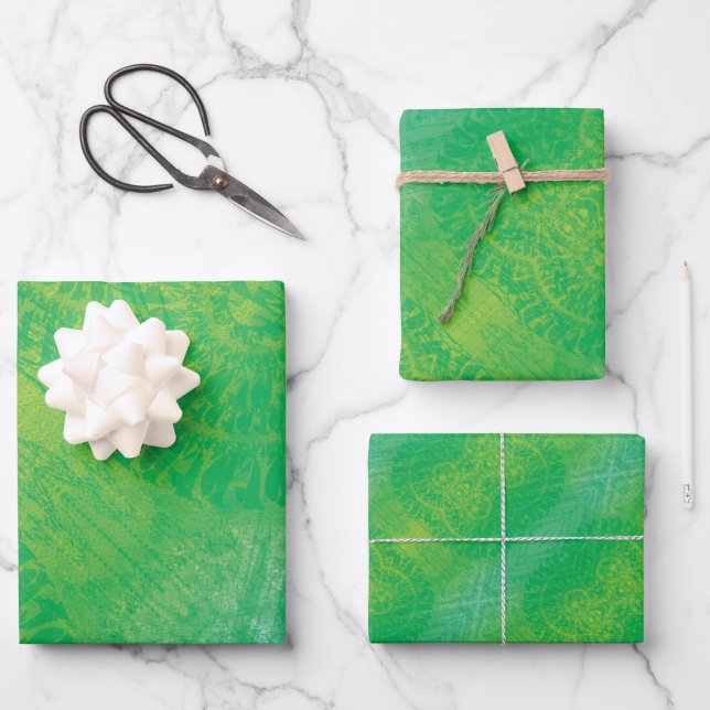 Acceptance | Yellow Green Blue Boho Medallions Wrapping Paper Sheets (Front)