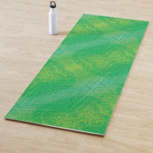 Acceptance   Yellow Green Blue Boho Medallions Yoga Mat