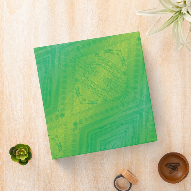 Acceptance | Yellow Green Blue Shibori Pattern 3 Ring Binder (In Situ)