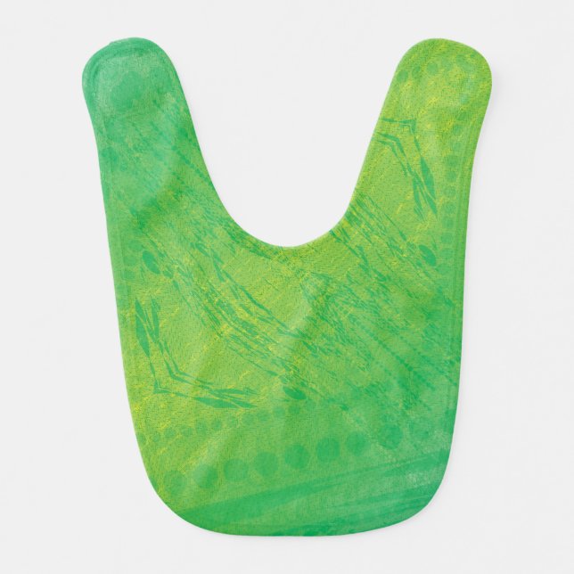 Acceptance | Yellow Green Blue Shibori Pattern Baby Bib (Front)