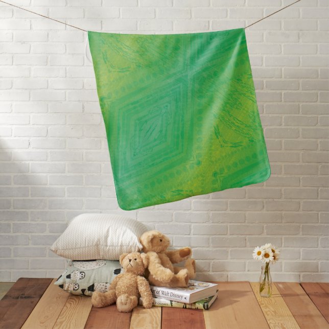 Acceptance | Yellow Green Blue Shibori Pattern Baby Blanket (In Situ)