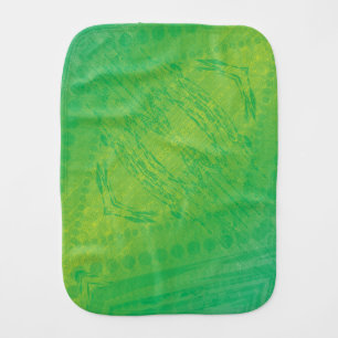 Acceptance Yellow Green Blue Shibori Pattern Baby Burp Cloth