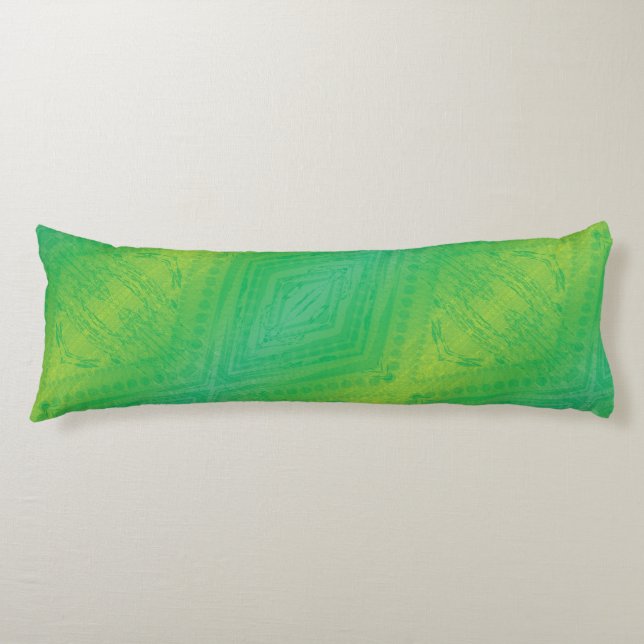 Acceptance | Yellow Green Blue Shibori Pattern Body Pillow (Front)