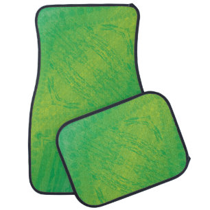 Acceptance   Yellow Green Blue Shibori Pattern Car Floor Mat