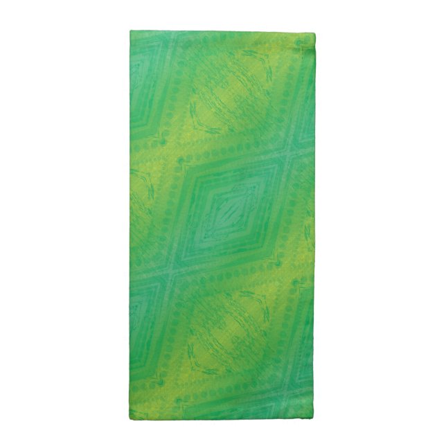 Acceptance | Yellow Green Blue Shibori Pattern Cloth Napkin (Half Fold)