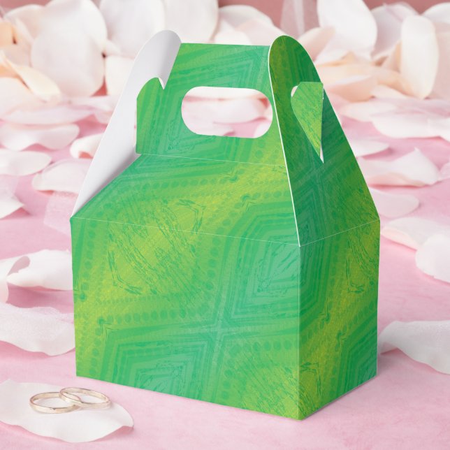 Acceptance | Yellow Green Blue Shibori Pattern Favor Boxes (Wedding)