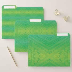 Acceptance Yellow Green Blue Shibori Pattern File Folder