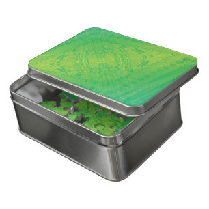 Acceptance   Yellow Green Blue Shibori Pattern Jigsaw Puzzle