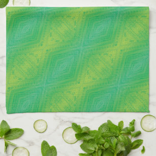 Acceptance Yellow Green Blue Shibori Pattern Kitchen Towel