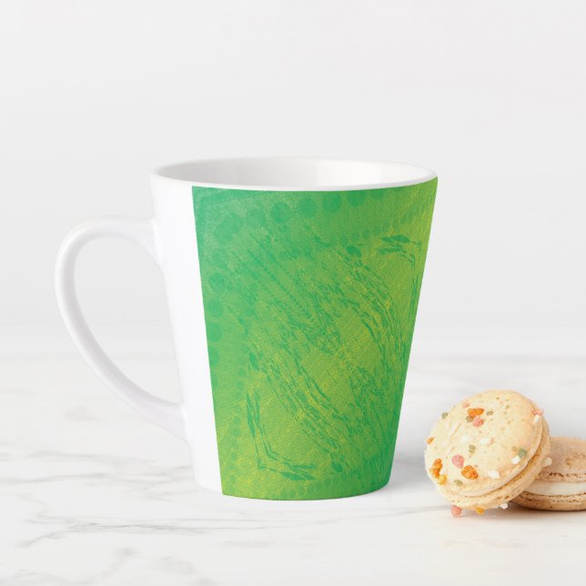 Acceptance | Yellow Green Blue Shibori Pattern Latte Mug (In Situ)
