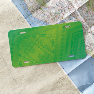 Acceptance Yellow Green Blue Shibori Pattern License Plate