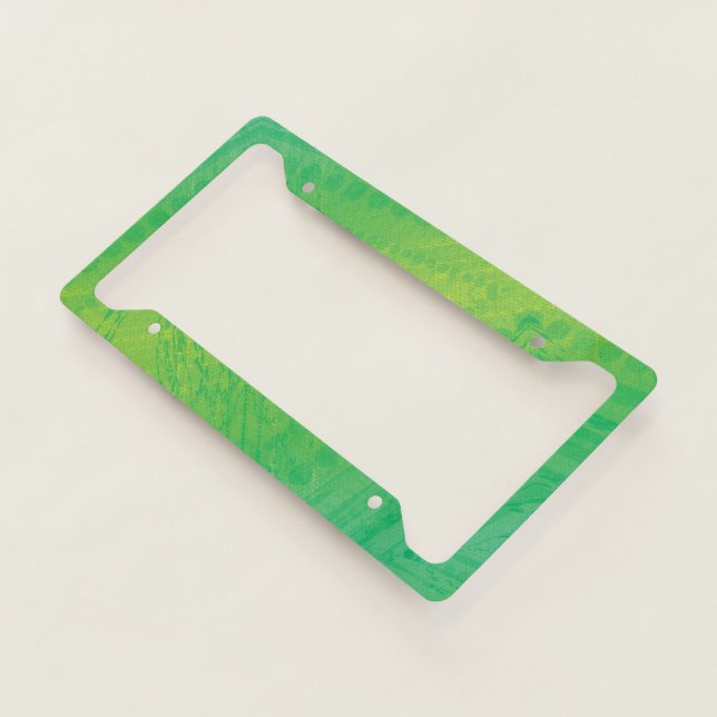Acceptance | Yellow Green Blue Shibori Pattern License Plate Frame (3/4)