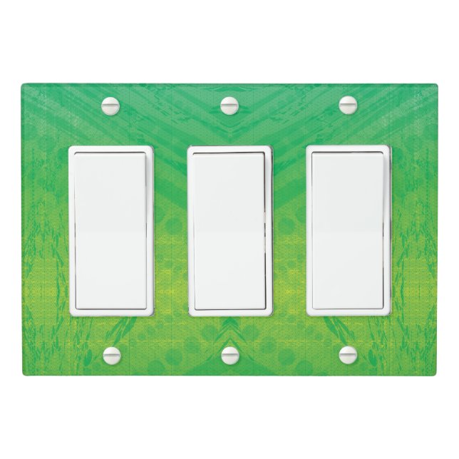 Acceptance | Yellow Green Blue Shibori Pattern Light Switch Cover (In Situ)