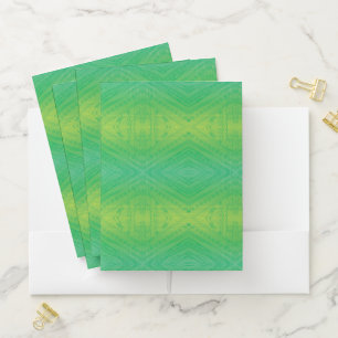 Acceptance Yellow Green Blue Shibori Pattern Pocket Folder