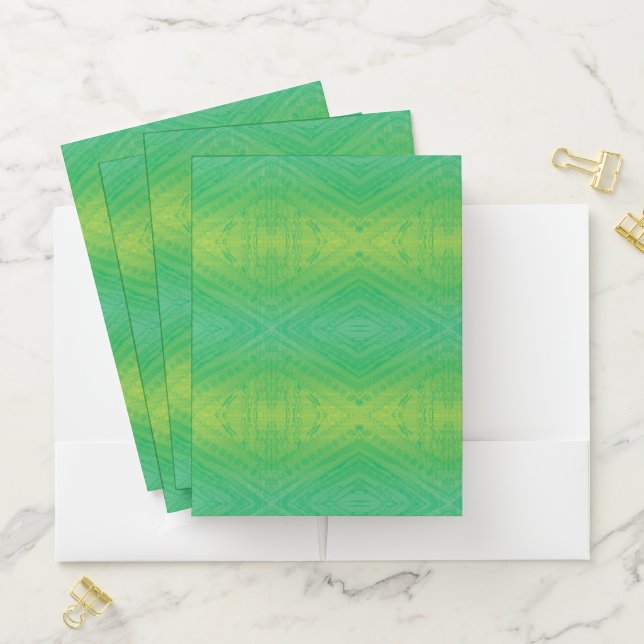 Acceptance | Yellow Green Blue Shibori Pattern Pocket Folder (In Situ)