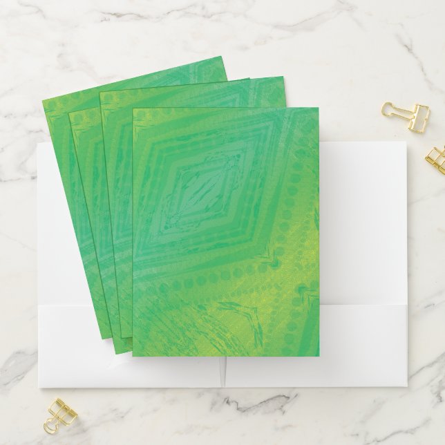 Acceptance | Yellow Green Blue Shibori Pattern Pocket Folder (In Situ)