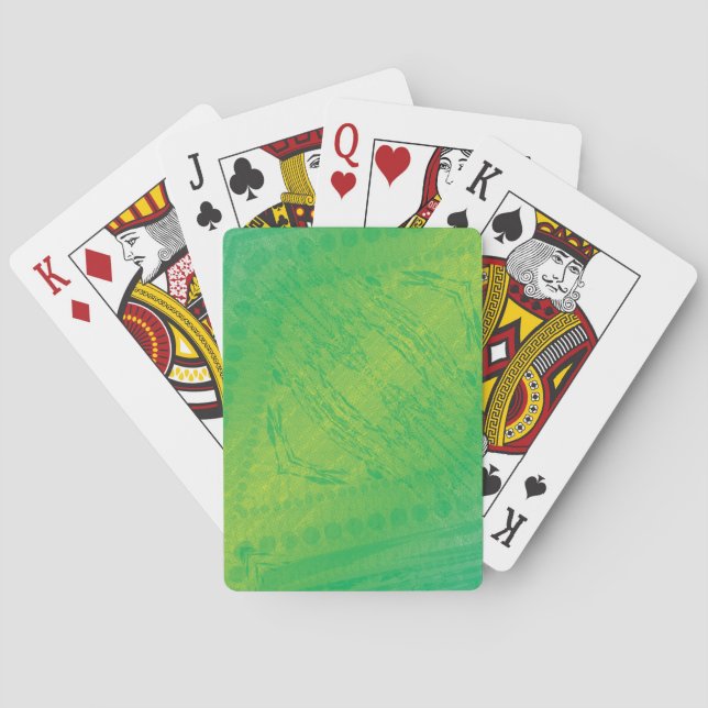 Acceptance | Yellow Green Blue Shibori Pattern Poker Cards (Back)