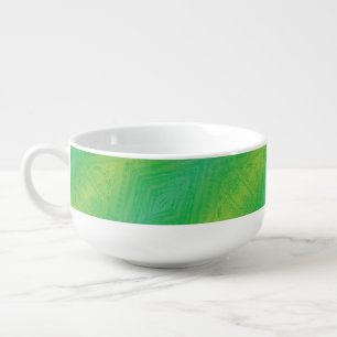 Acceptance Yellow Green Blue Shibori Pattern Soup Mug