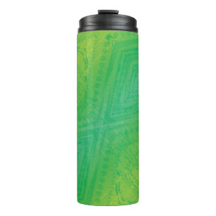Acceptance   Yellow Green Blue Shibori Pattern Thermal Tumbler