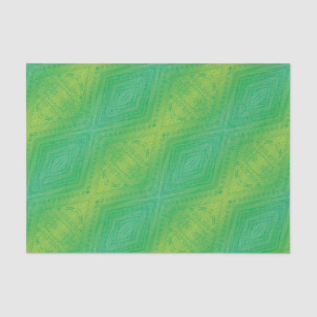 Acceptance | Yellow Green Blue Shibori Pattern Tissue Paper (Front)