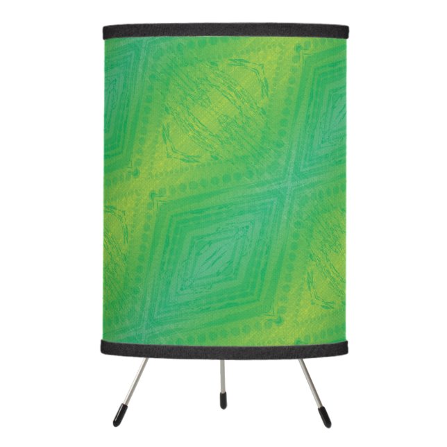 Acceptance | Yellow Green Blue Shibori Pattern Tripod Lamp (Front)
