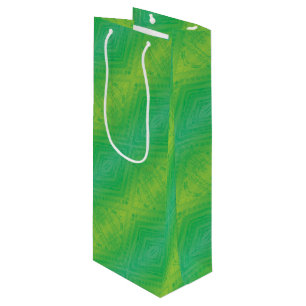 Acceptance Yellow Green Blue Shibori Pattern Wine Gift Bag