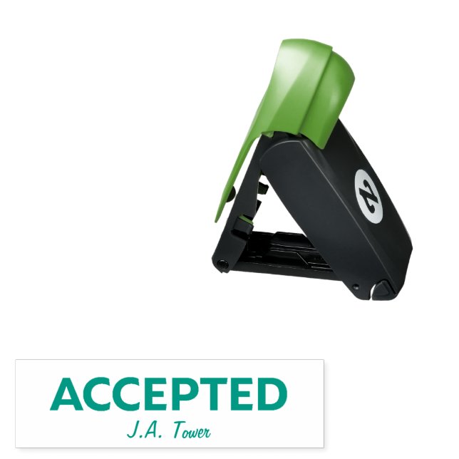 ACCEPTED by Your Name Pocket Stamp (Open with Design)