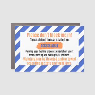 Access Aisle Car Magnet Warning - United States