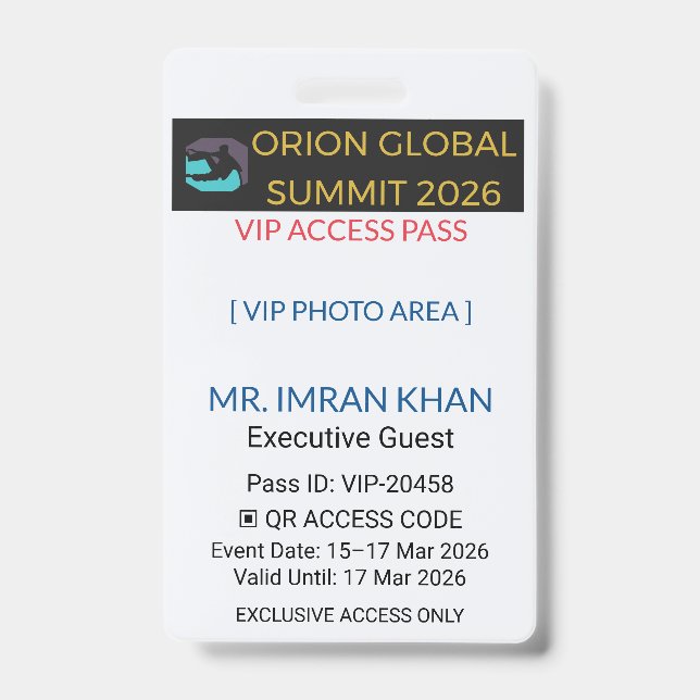 Access Badge Identification | Conference (Front)