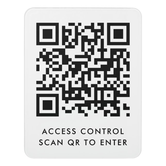 Access Control | Door Lock QR Code Scan to Enter Sign (Contemporary Vert)