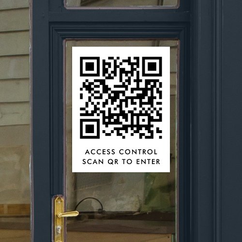 Access Control  Door Lock QR Code Scan to Enter Window Cling